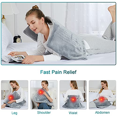 CAROMIO Heating Pad for Back Pain Cramps Relief Extra Large 33"x17" Electric ...