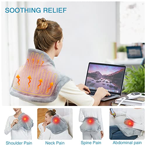 CAROMIO Heating Pad for Neck and Shoulders, Electric Neck and Shoulder Heatin...