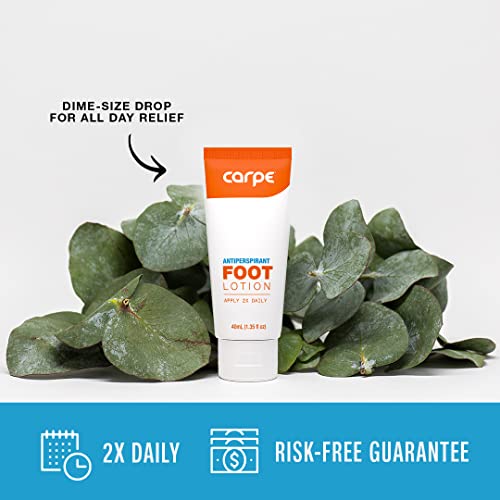 Carpe Antiperspirant Foot Lotion, A dermatologist-recommended solution to sto...
