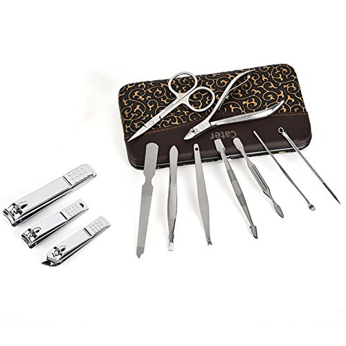 Cater Manicure, Nail Clippers Set of 12Pcs, Professional Grooming Kit, Nail T...