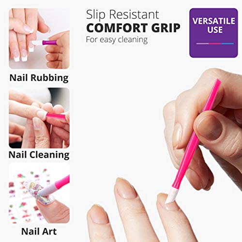 CATTOMBEEG Rubber Cuticle Pusher - Pack of 6 - Plastic Handle Tipped Nail Art...