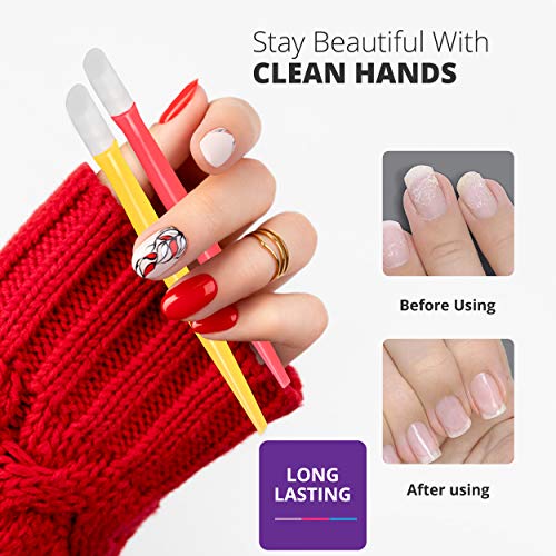 CATTOMBEEG Rubber Cuticle Pusher - Pack of 6 - Plastic Handle Tipped Nail Art...