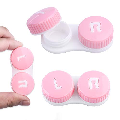 Contact Lens Cases, 5 in 1 Travel Contact Lens Box with Mirror Tweezers Remov...