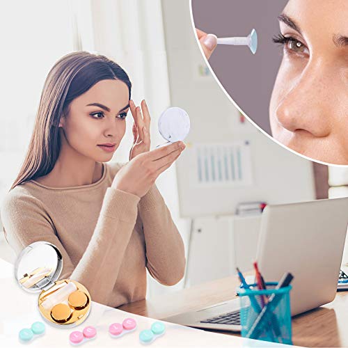 Contact Lens Cases, 5 in 1 Travel Contact Lens Box with Mirror Tweezers Remov...