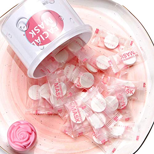 DIY 100 Pcs Compressed Disposable Cotton Facial Mask Sheet Grain Skin Care Dr...