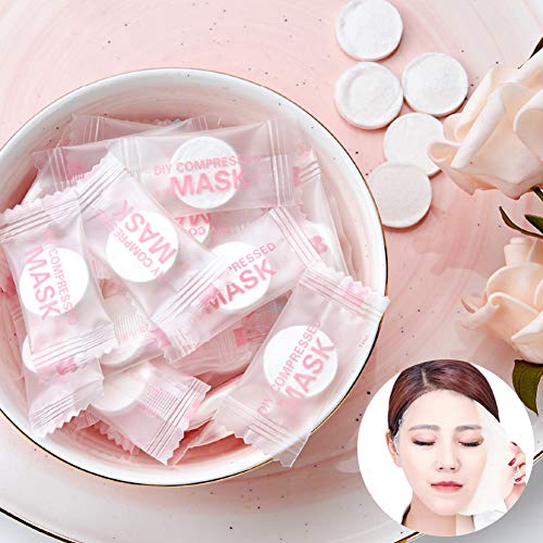 DIY 100 Pcs Compressed Disposable Cotton Facial Mask Sheet Grain Skin Care Dr...