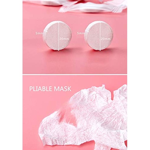DIY 100 Pcs Compressed Disposable Cotton Facial Mask Sheet Grain Skin Care Dr...