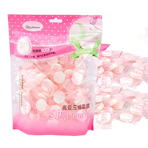 DIY 100 Pcs Compressed Disposable Cotton Facial Mask Sheet Grain Skin Care Dr...