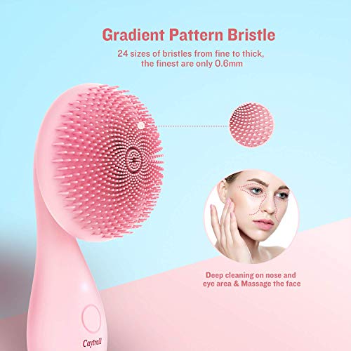 Silicone Facial Cleansing Brush,Ultrasonic Face / Body Cleanser, 4 Function M...