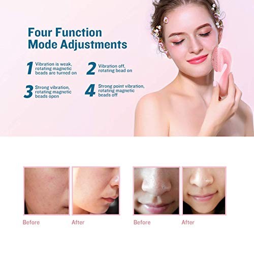 Silicone Facial Cleansing Brush,Ultrasonic Face / Body Cleanser, 4 Function M...