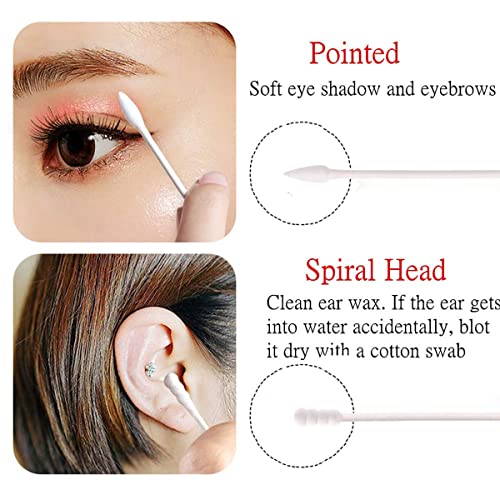 Pointed Cotton Swabs, 800 Pieces Precision Tips Cotton Swabs Spiral Head Cott...