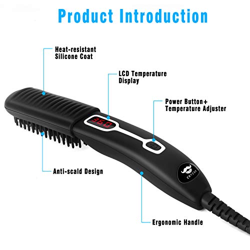 Cayzor Beard Straightener Comb for Men - Upgraded Professional Electric Mens ...