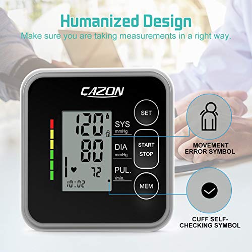 CAZON Blood Pressure Monitor - Upper Arm Blood Pressure Machine & Pulse Rate ...
