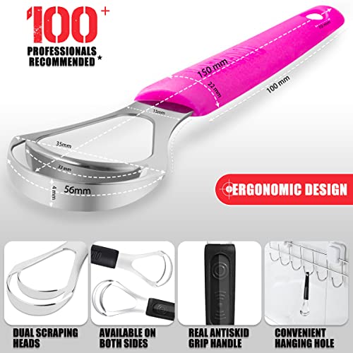 [Double Heads] Tongue Scraper for All Ages, 2022 Upgraded Stainless Steel Met...