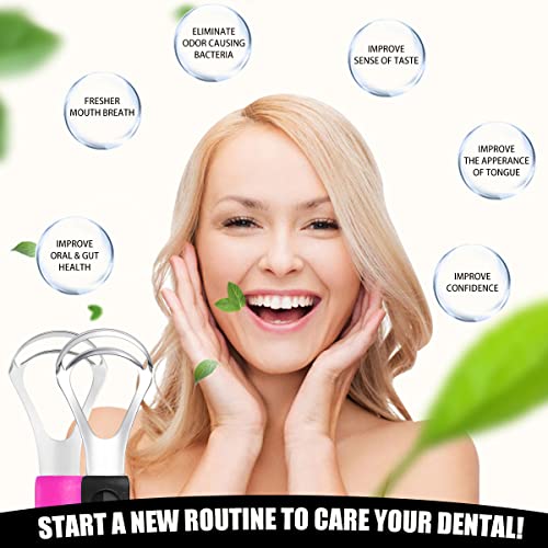 [Double Heads] Tongue Scraper for All Ages, 2022 Upgraded Stainless Steel Met...