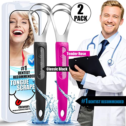 [Double Heads] Tongue Scraper for All Ages, 2022 Upgraded Stainless Steel Met...