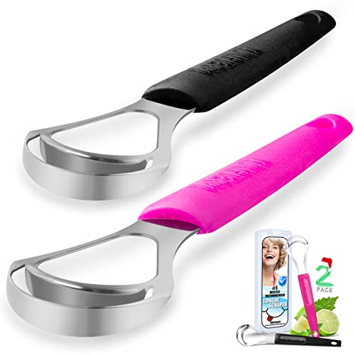[Double Heads] Tongue Scraper for All Ages, 2022 Upgraded Stainless Steel Met...