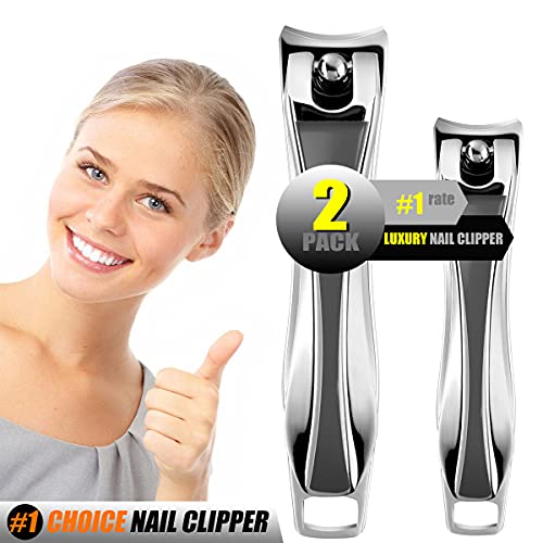 Nail Clippers Set, 2 Pack Ultra-sharp Toenails & Fingernails Clippers Manicur...