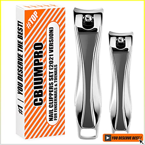 Nail Clippers Set, 2 Pack Ultra-sharp Toenails & Fingernails Clippers Manicur...
