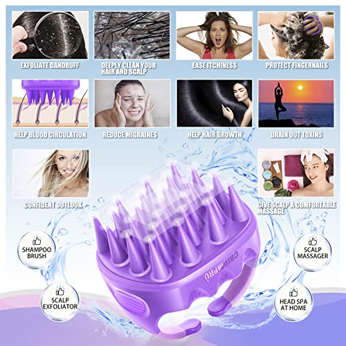 Shampoo Massager Brush Scalp Exfoliator for Dandruff Removal, Waterproof Show...
