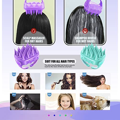 Shampoo Massager Brush Scalp Exfoliator for Dandruff Removal, Waterproof Show...