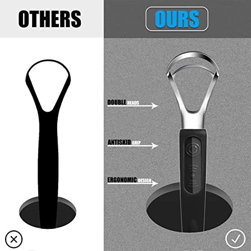 Tongue Scraper, 4 Pack Medical Grade Metal Stainless Steel Tongue Scraping To...