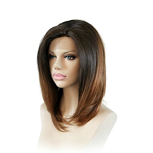 Cbwigs PT2/27# Color Short Bob Straight Synthetic Lace Front Wigs for Women H...