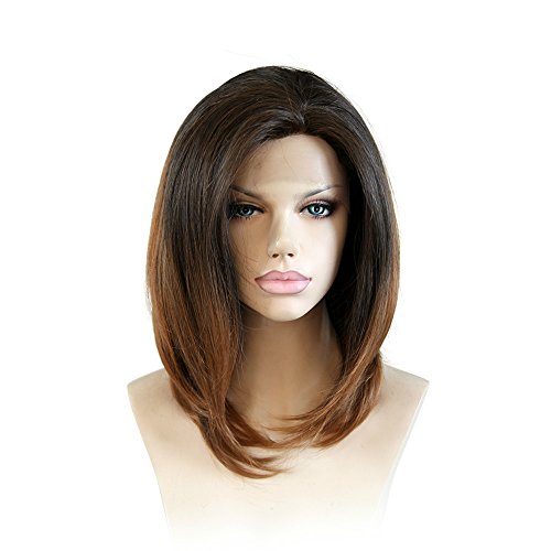 Cbwigs PT2/27# Color Short Bob Straight Synthetic Lace Front Wigs for Women H...