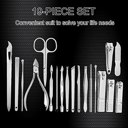 19-Piece Set Nail Clippers Set Manicure Set-Stainless Steel Pedicure Kit, Nai...