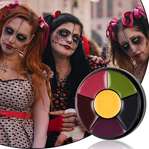 CCbeauty 6 Colors Bruise Wheel with Fake Wound Modeling Scar Wax (1.6Oz),Spat...