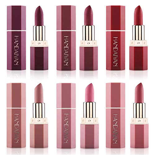 CCbeauty Matte Lipstick Set 6 Colors Velvet Smooth Lip Stick Long Lasting Moi...