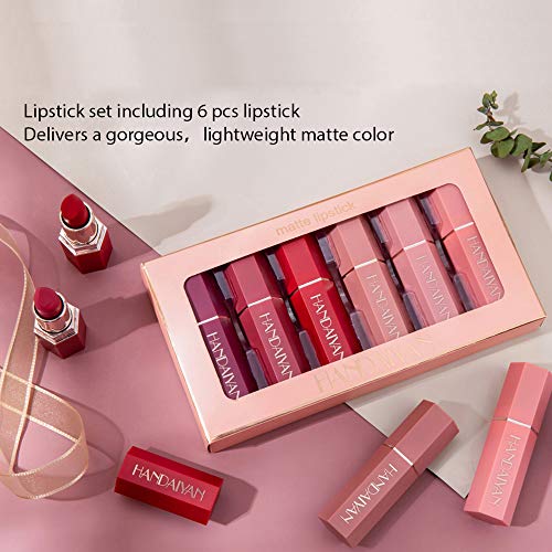 CCbeauty Matte Lipstick Set 6 Colors Velvet Smooth Lip Stick Long Lasting Moi...