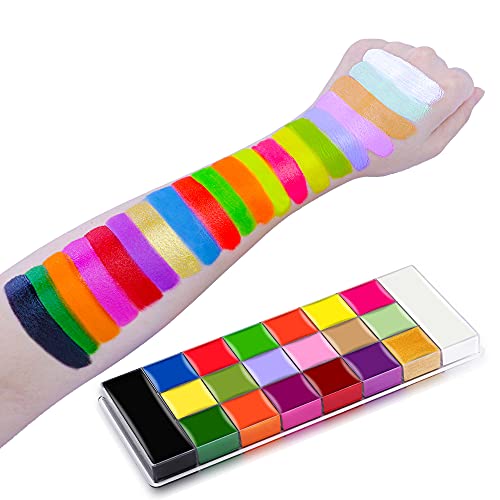 CCbeauty Professional Face Body Paint 20 Colors(14 Regular and 6 Glow Color) ...
