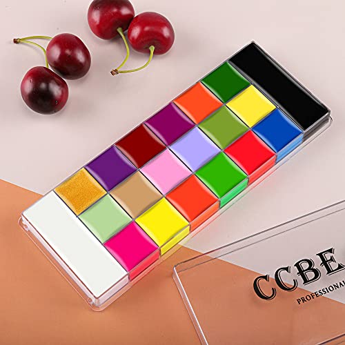 CCbeauty Professional Face Body Paint 20 Colors(14 Regular and 6 Glow Color) ...