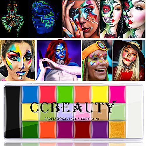 CCbeauty Professional Face Body Paint 20 Colors(14 Regular and 6 Glow Color) ...