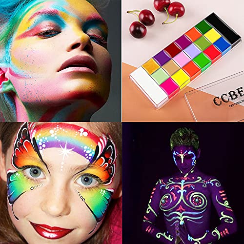 CCbeauty Professional Face Body Paint 20 Colors(14 Regular and 6 Glow Color) ...