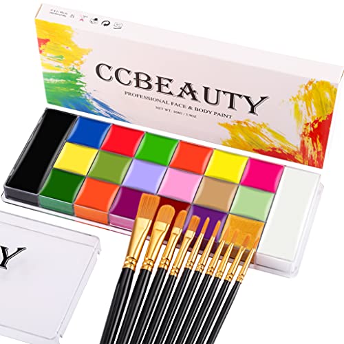 CCbeauty Professional Face Body Paint 20 Colors(14 Regular and 6 Glow Color) ...