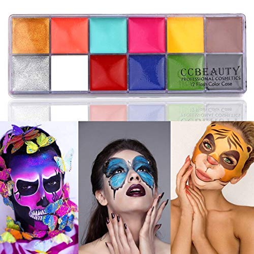 CCbeauty Professional Face Body Paint Oil Based 12 Colors Halloween Body Pain...