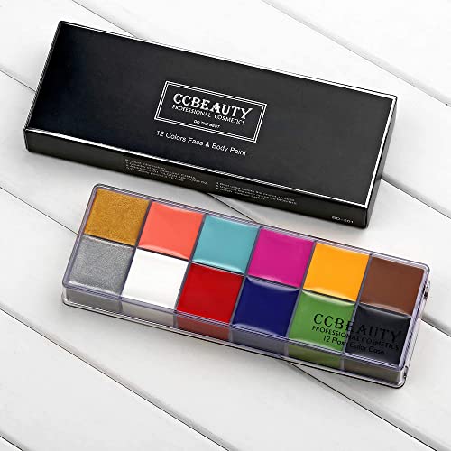 CCbeauty Professional Face Body Paint Oil Based 12 Colors Halloween Body Pain...