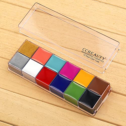 CCbeauty Professional Face Body Paint Oil Based 12 Colors Halloween Body Pain...