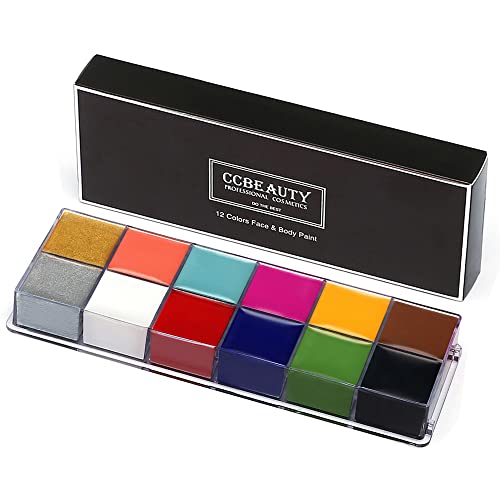 CCbeauty Professional Face Body Paint Oil Based 12 Colors Halloween Body Pain...
