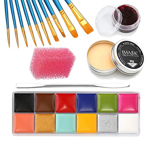 CCbeauty SFX Makeup kit 12 Color Face Paint (5.64Oz),Halloween Stage Special ...