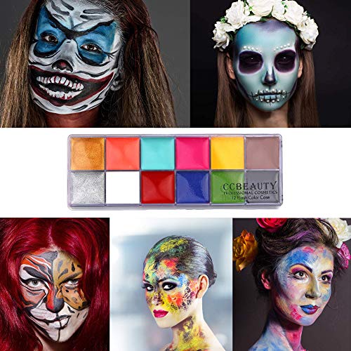 CCbeauty SFX Makeup kit Professional Face Paint Oil Based 12 Colors Halloween...