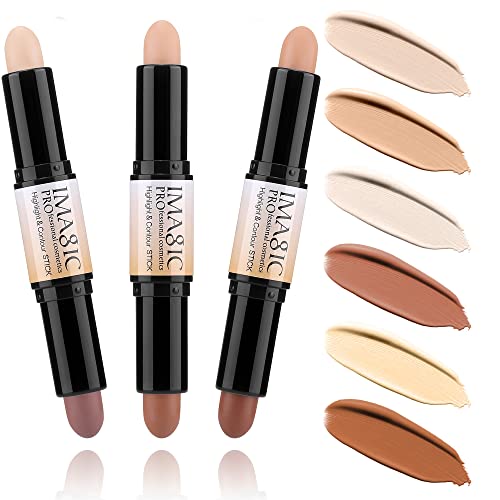 CCbeauty Wonder Stick 6 Colors Face Dual-ended Highlighter Sticks Cream bronz...