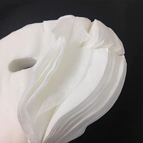 ccHuDE 100 Pcs White DIY Pre-Cut Facial Mask Facial Paper Sheet Natural Spa S...