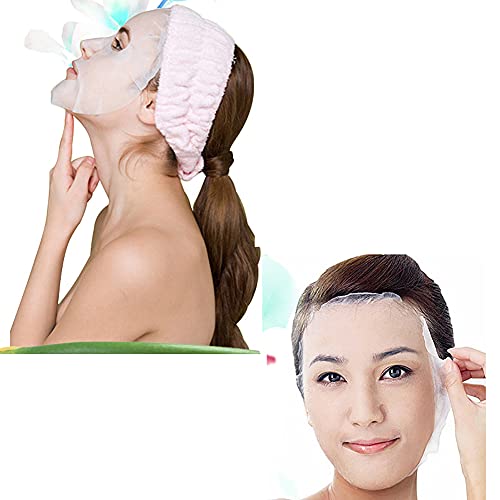 ccHuDE 100 Pcs White DIY Pre-Cut Facial Mask Facial Paper Sheet Natural Spa S...