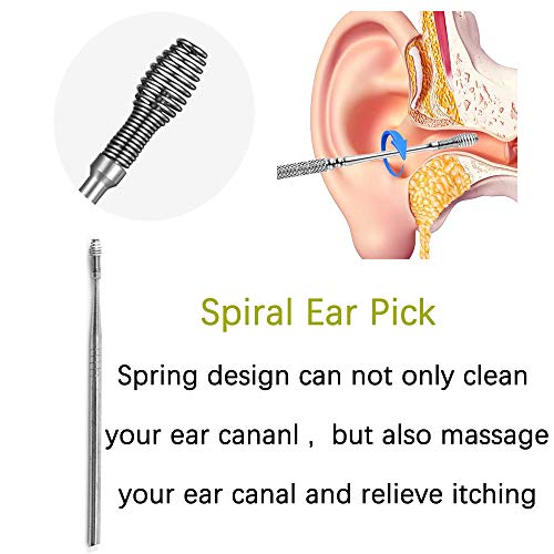 Ear Wax Removal Kit, 6 Pcs Ear Pick Earwax Removal Tool, Ear Cleansing Tool S...