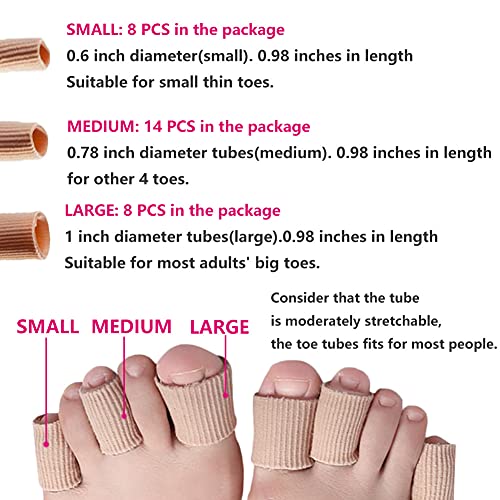 30PCS Toe Tubes Sleeves Protectors Toe Spacers Toe Separators Toe Cushion Sof...