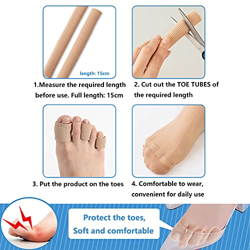 6Pack Toe Tubes Sleeves Protectors Toe Spacers Toe Separators Toe Cushion Sof...