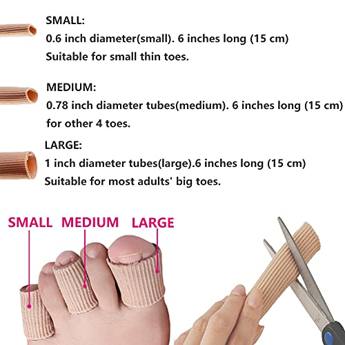 6Pack Toe Tubes Sleeves Protectors Toe Spacers Toe Separators Toe Cushion Sof...